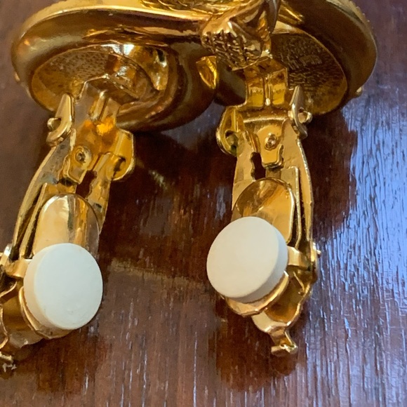 Vintage Butler Fifth Avenue Collection Earrings Black Gem With Rhinestones - Picture 7 of 9